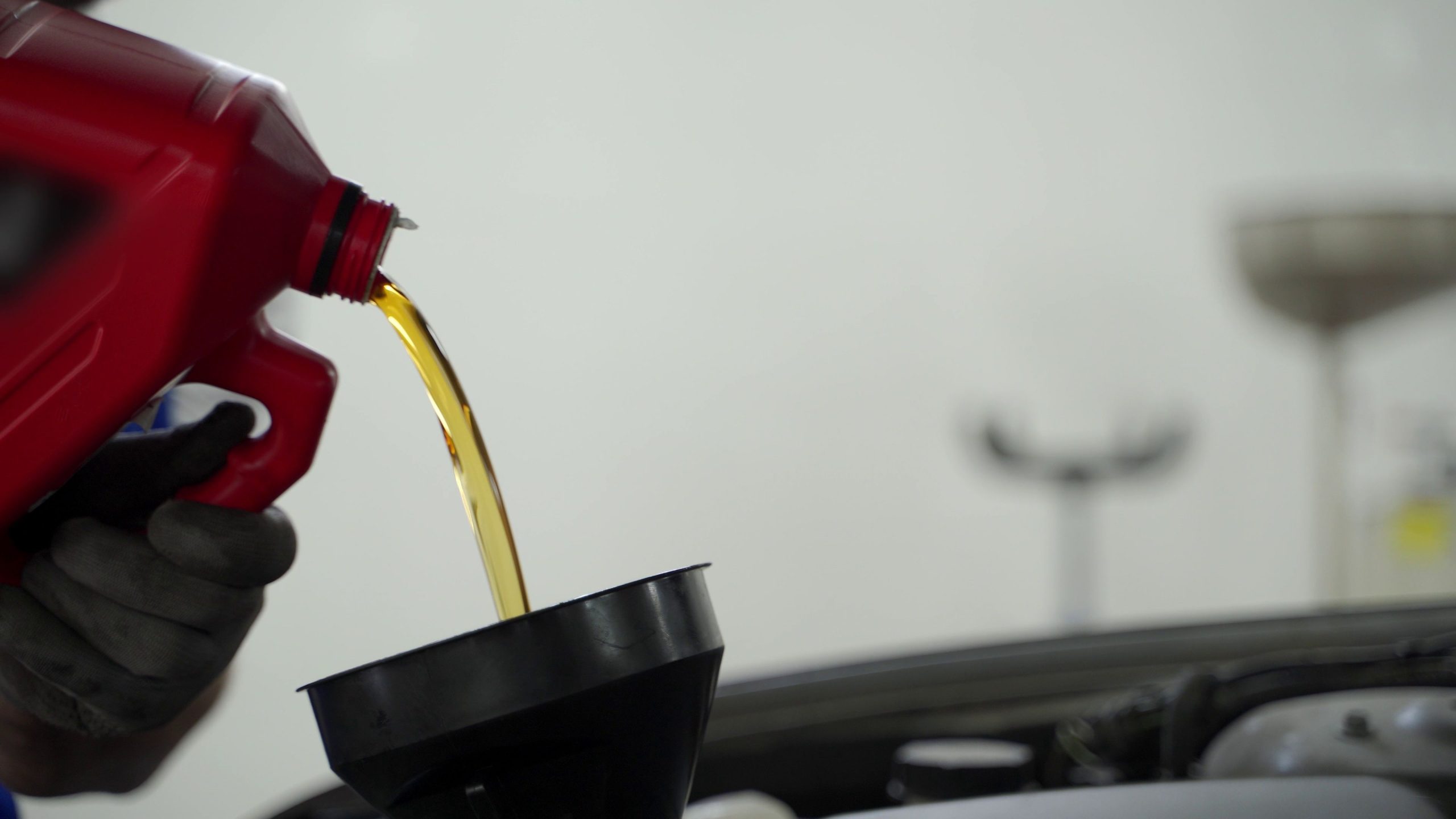 car oil being disposed of